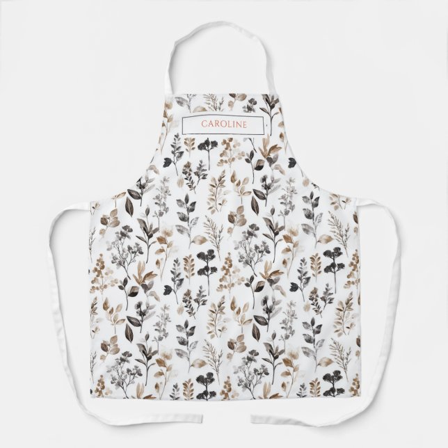 Personalisierte Wildblumen Schürze (Vorderseite)