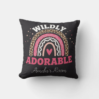 Personalisierte Wilde Eins Boho Leopard Regenbogen Kissen