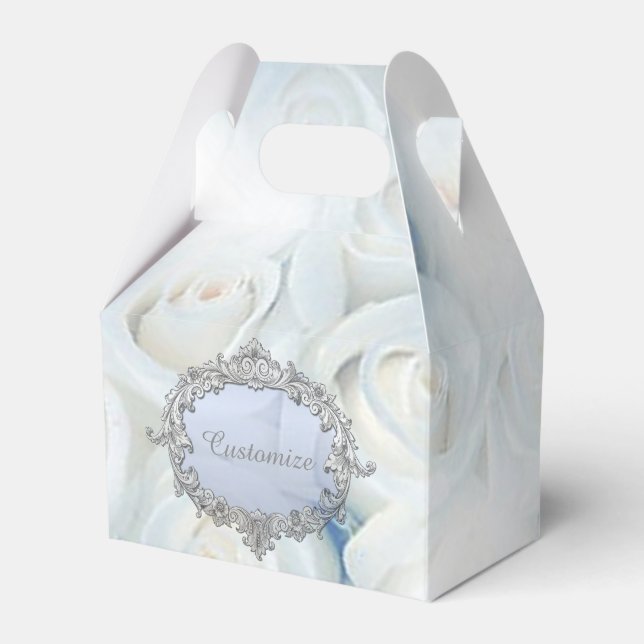 Personalisierte Winter White Roses Gable Fevor Box Geschenkschachtel (Vorderseite)