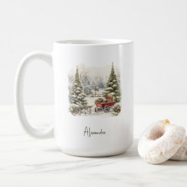 Personalisierte Winter-Wunder-Wasserfarbenlandscha Kaffeetasse