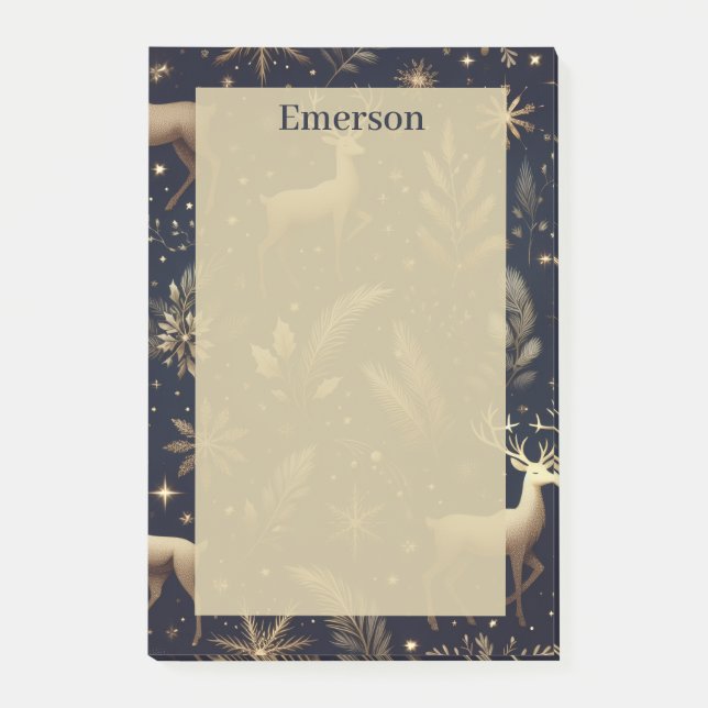 Personalisierte Winterhirsch Post-it® Notizen (Vorderseite)
