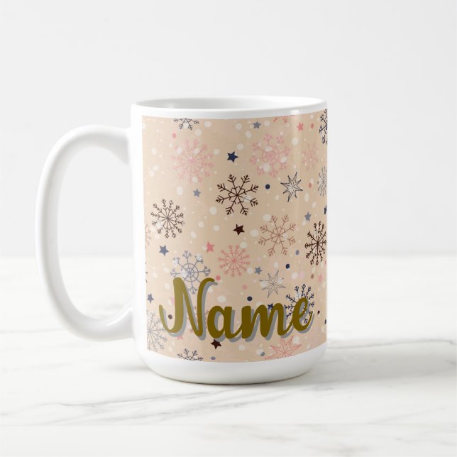 Personalisierte Winterschneeflocke Kaffeetasse (Links)