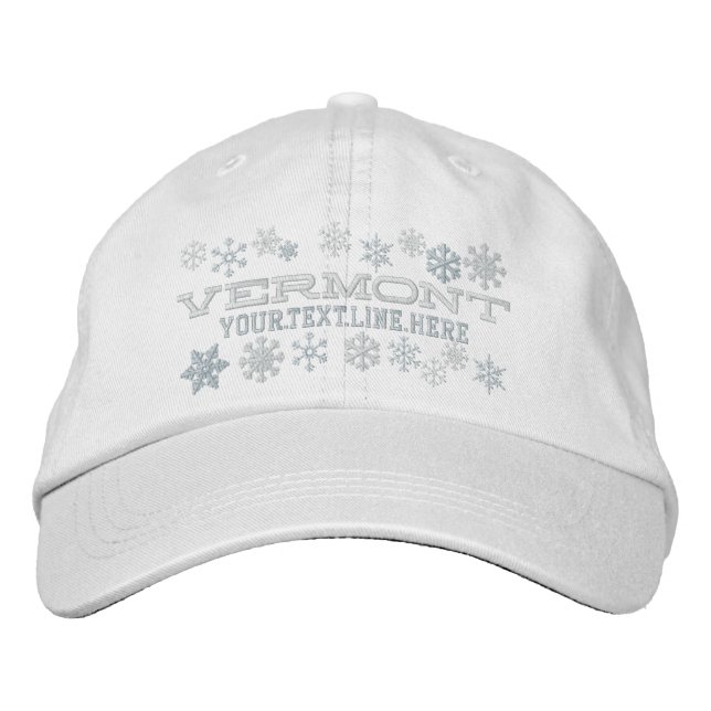 Personalisierte Winterschneeflocken Bestickte Kappe (Vorderseite)