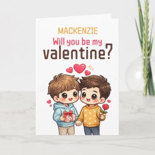 Personalisierte Wirst du mein Valentinstag schwule Feiertagskarte