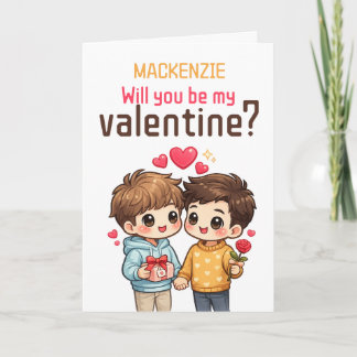 Personalisierte Wirst du mein Valentinstag schwule Feiertagskarte