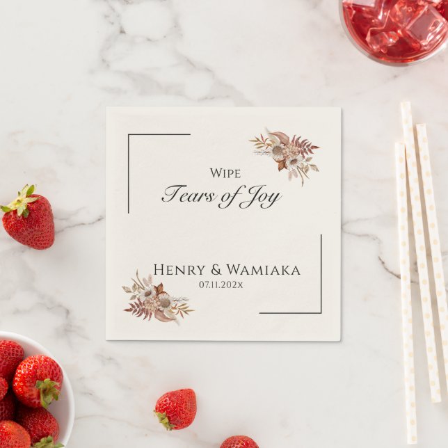 Personalisierte Wischereien Boho Wedding Serviette (Beispiel)