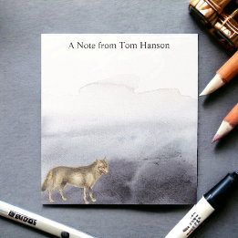 Personalisierte Wolf Blauer Wolken Notizblock