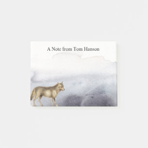 Personalisierte Wolf Blauer Wolken Post-it Klebezettel