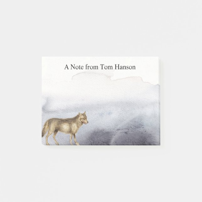Personalisierte Wolf Blauer Wolken Post-it Klebezettel (Vorderseite)