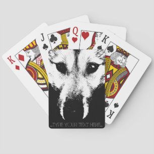 Personalisierte Wolf Welpen Spielkarten