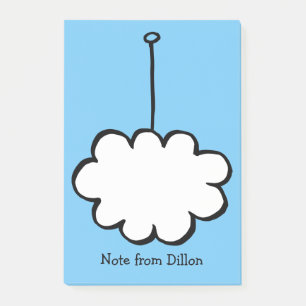 Personalisierte Wolke an einer Schnur Post-it Klebezettel