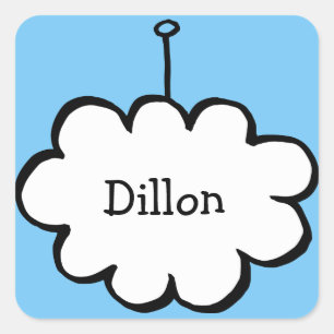 Personalisierte Wolke auf einer Schnur Quadratischer Aufkleber