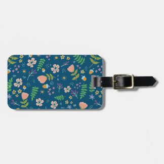 Personalisierte Woodland Floral Navy Blauer Gepäck Gepäckanhänger