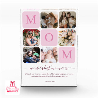 Personalisierte World's Best Mom Familie Fotoblock