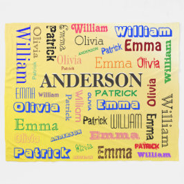 Personalisierte 🏡 💖 Wort "Cloud Yellow" Fleecedecke