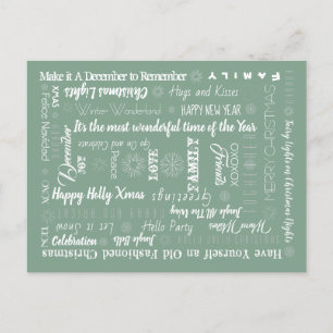 Personalisierte Worte am besten wünscht Feiertagspostkarte