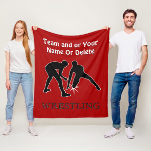 Personalisierte Wrestling-Decke, Rot oder Ihre Fleecedecke