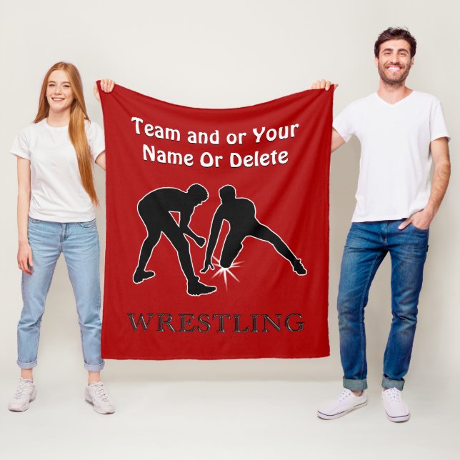 Personalisierte Wrestling-Decke, Rot oder Ihre Fleecedecke (Beispiel)