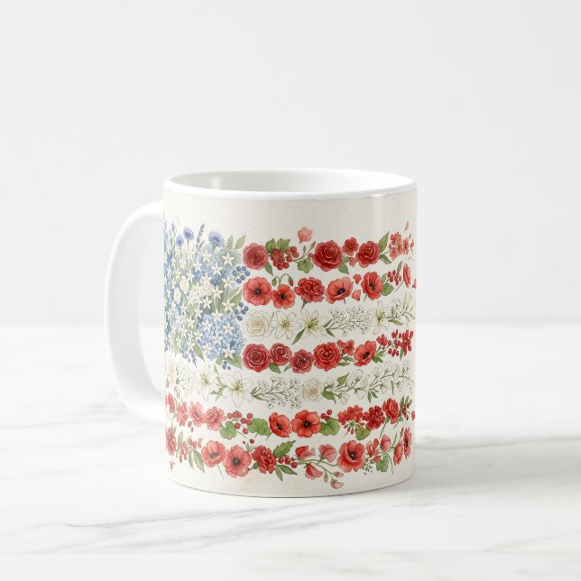 Personalisierte wunderschöne Wasserfarbe amerikani Kaffeetasse (Vorderseite Links)