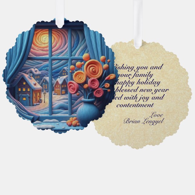 Personalisierte Wünsche für einen Inspirationsurla Ornament Karte (Vorderseite/Rückseite)