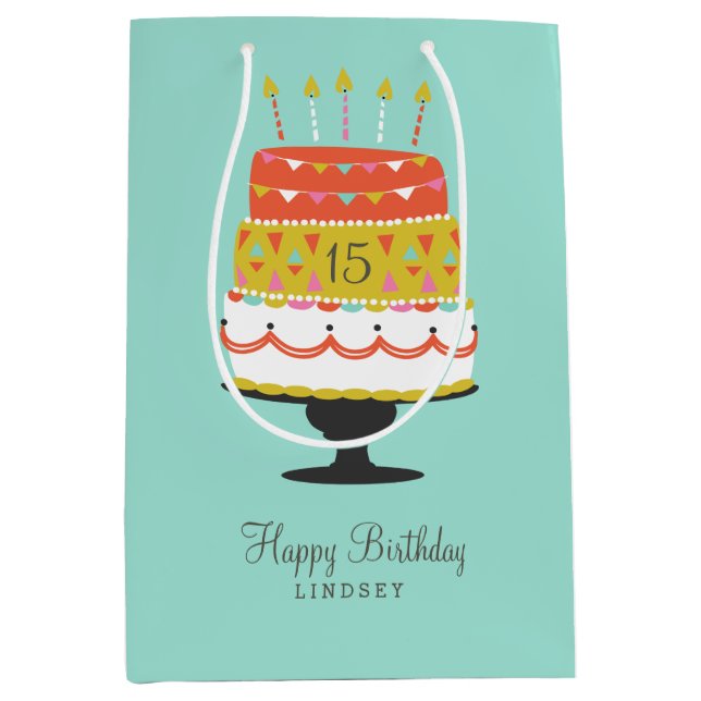 Personalisierte Wünsche machen Mittlere Geschenktüte (Vorderseite)