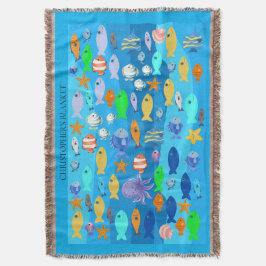 Personalisierte Wurfdecke - Fischdesign Decke