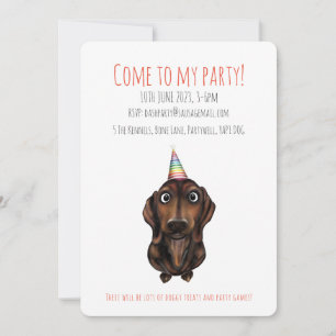 Personalisierte Wurst Hunde Party Einladung
