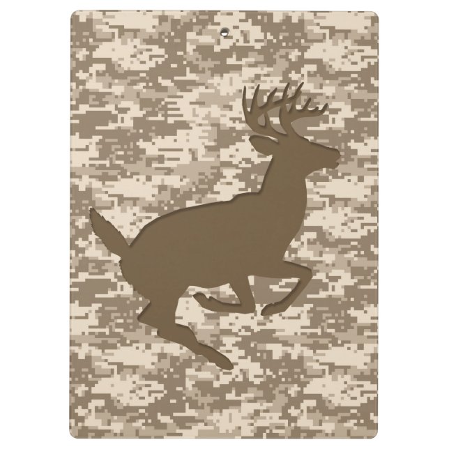 Personalisierte Wüste Digital Camouflage Deer Camo Klemmbrett (Rückseite)