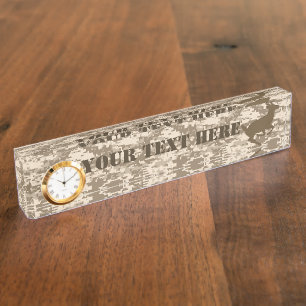 Personalisierte Wüste Digital Camouflage Deer Camo Namensplakette