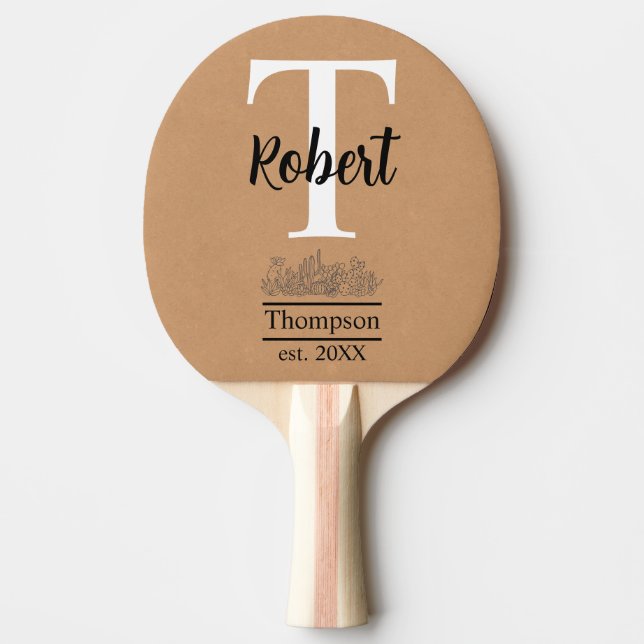 Personalisierte Wüste Wedding Pong Game Tischtennis Schläger (Vorderseite)