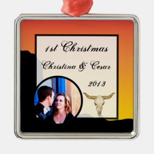 Personalisierte Wüstenberge Sunset Red Wes Ornament Aus Metall