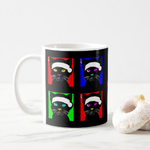 Personalisierte, wütende Schwarze Katze Weihnachte Kaffeetasse