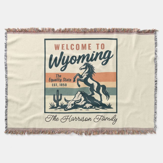 Personalisierte Wyoming-Wurfdecke Decke (Vorderseite)