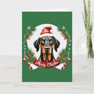 Personalisierte Xmas Doberman Dog Frohe Weihnachte Karte