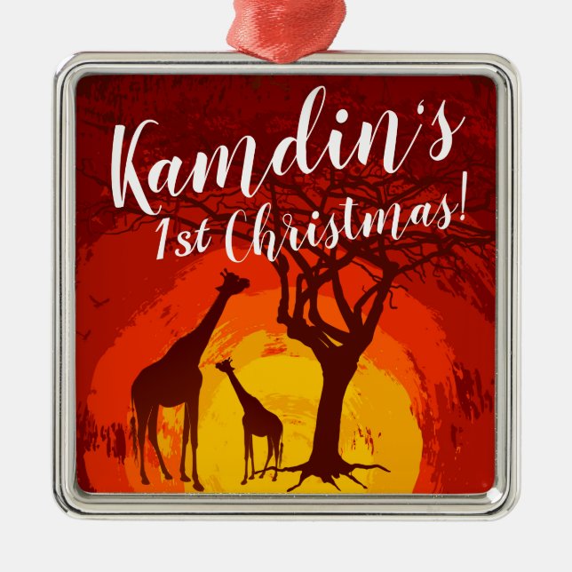 Personalisierte XMAS Ornament African Safari Giraf (Vorne)