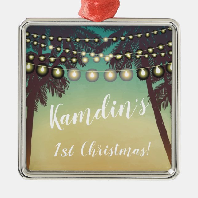 Personalisierte XMAS Ornament Beach Sonnenuntergan (Vorne)