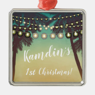 Personalisierte XMAS Ornament Beach Sonnenuntergan Aus Metall
