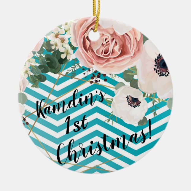 Personalisierte XMAS Ornament Geometrische Rose Zi (Vorne)