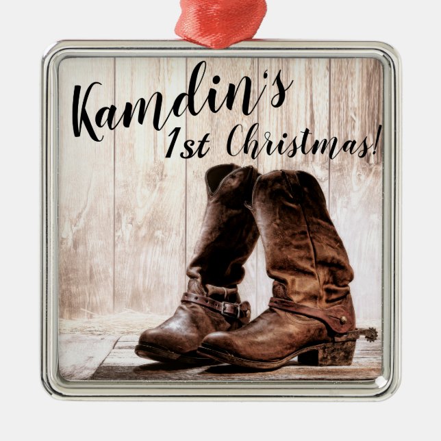 Personalisierte XMAS Ornament Stiefel Land rustika (Vorne)
