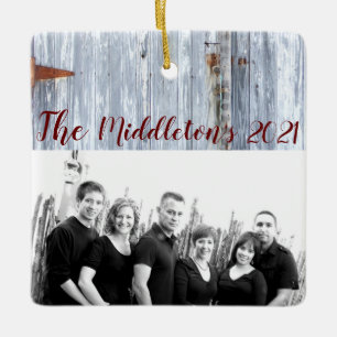 Personalisierte XMAS Ornament Weißwaschholz Stall 
