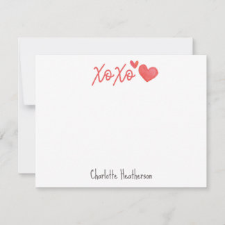 Personalisierte Xoxo-Anmerkung Mitteilungskarte