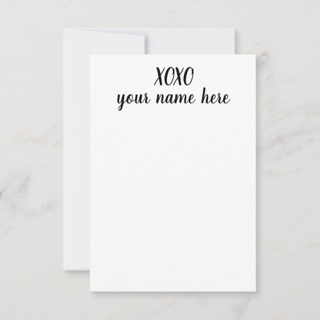 Personalisierte XOXO Stationery Notecards Dankeskarte (Vorderseite)