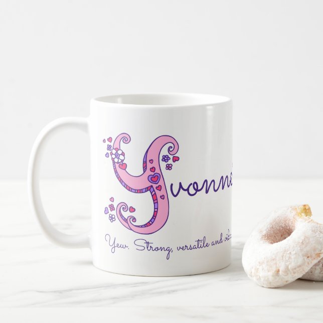 Personalisierte Y Monogramm-Tasse Tasse (Mit Donut)