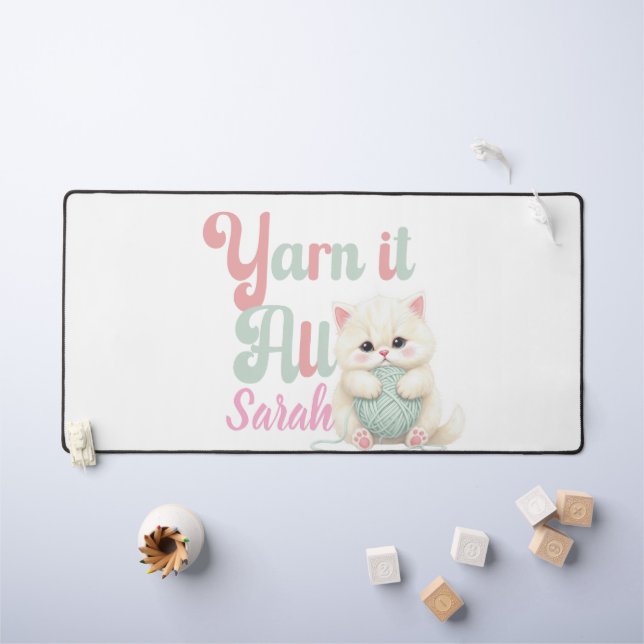 Personalisierte Yarn it All Schreibtischunterlage  (Kindertisch)