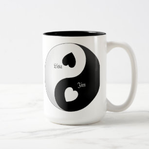 Personalisierte Yin Yang Liebe Tasse