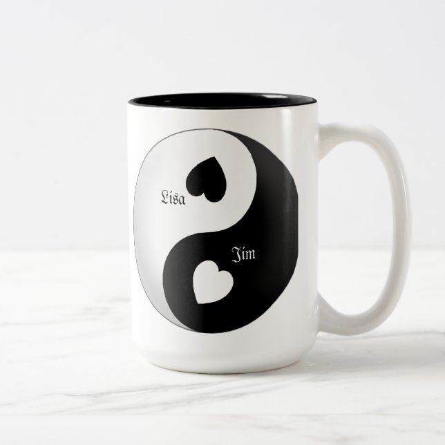 Personalisierte Yin Yang Liebe Tasse (Rechts)