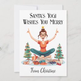 Personalisierte Yoga Instructor Weihnachtskarte Feiertagskarte