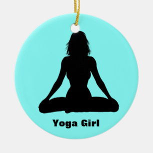Personalisierte Yoga-Ornament Keramikornament