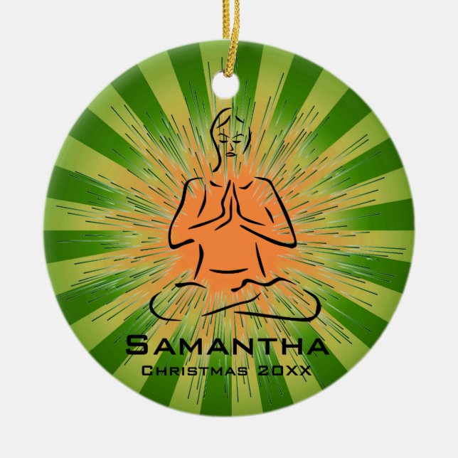 Personalisierte Yoga Pose Ornament (Vorne)