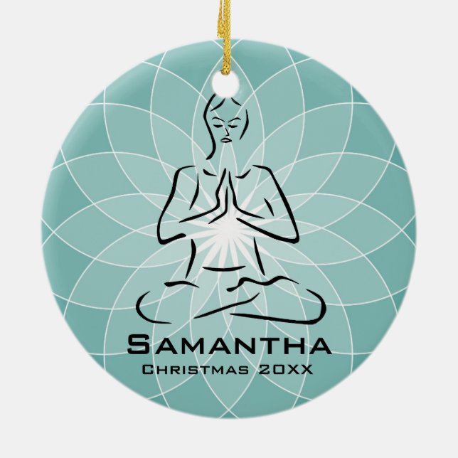 Personalisierte Yoga Pose Ornament (Hinten)